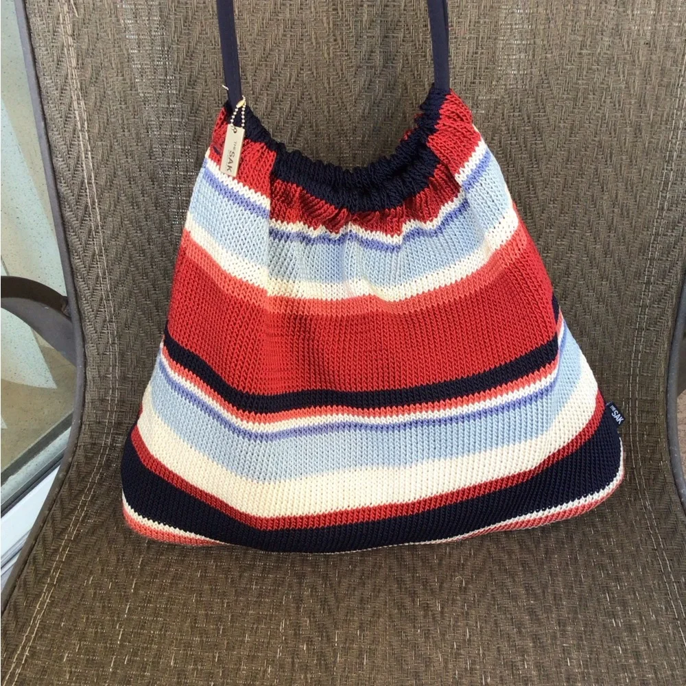 The Sak Elliott Lucca Multicolored Striped Crochet Knit Hobo Bag